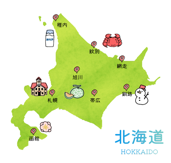 北海道の地図